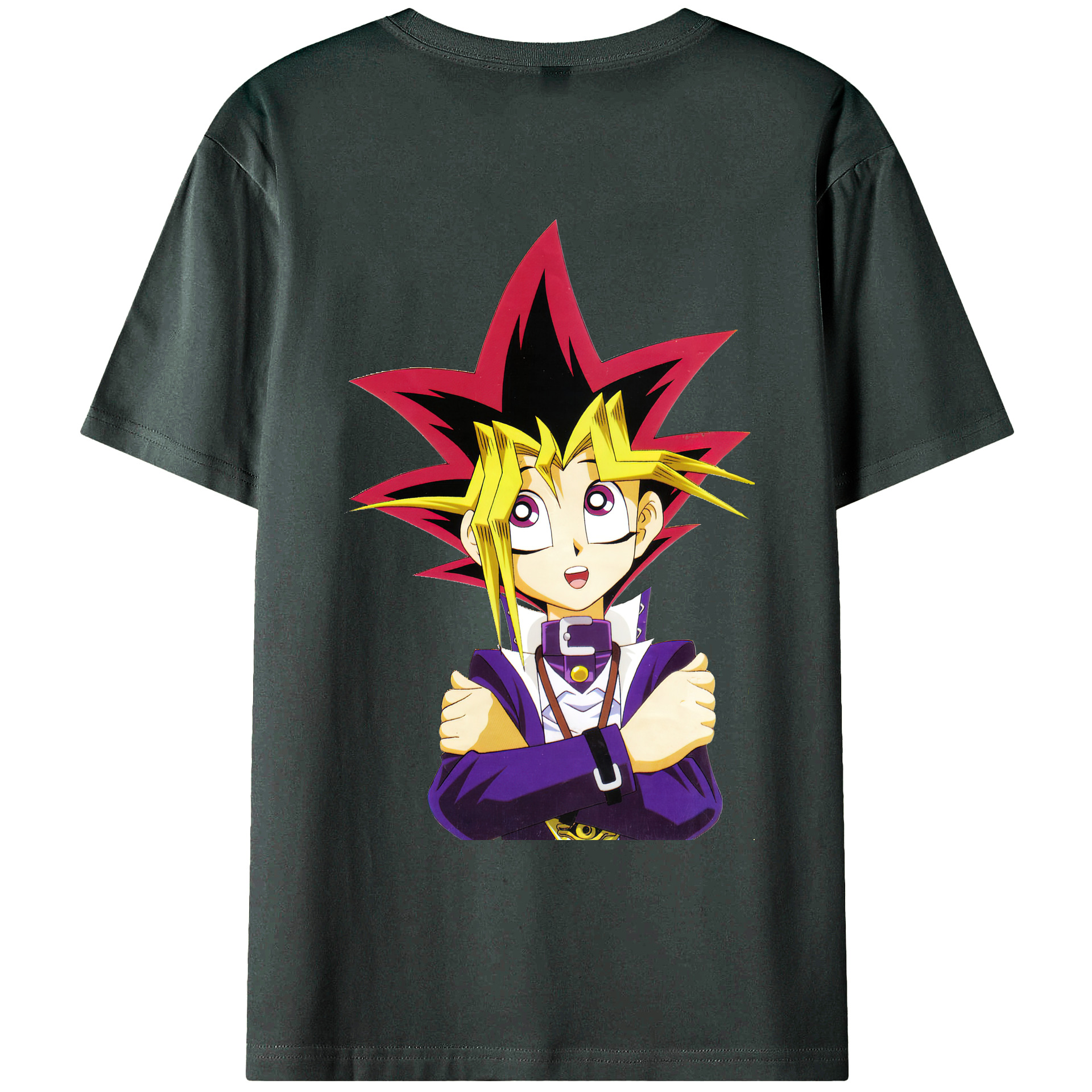 （画像用） 遊☆戯☆王 Yu-Gi-Oh! 綿100％ メンズ半袖Tシャツ（バックプリント） 通気性